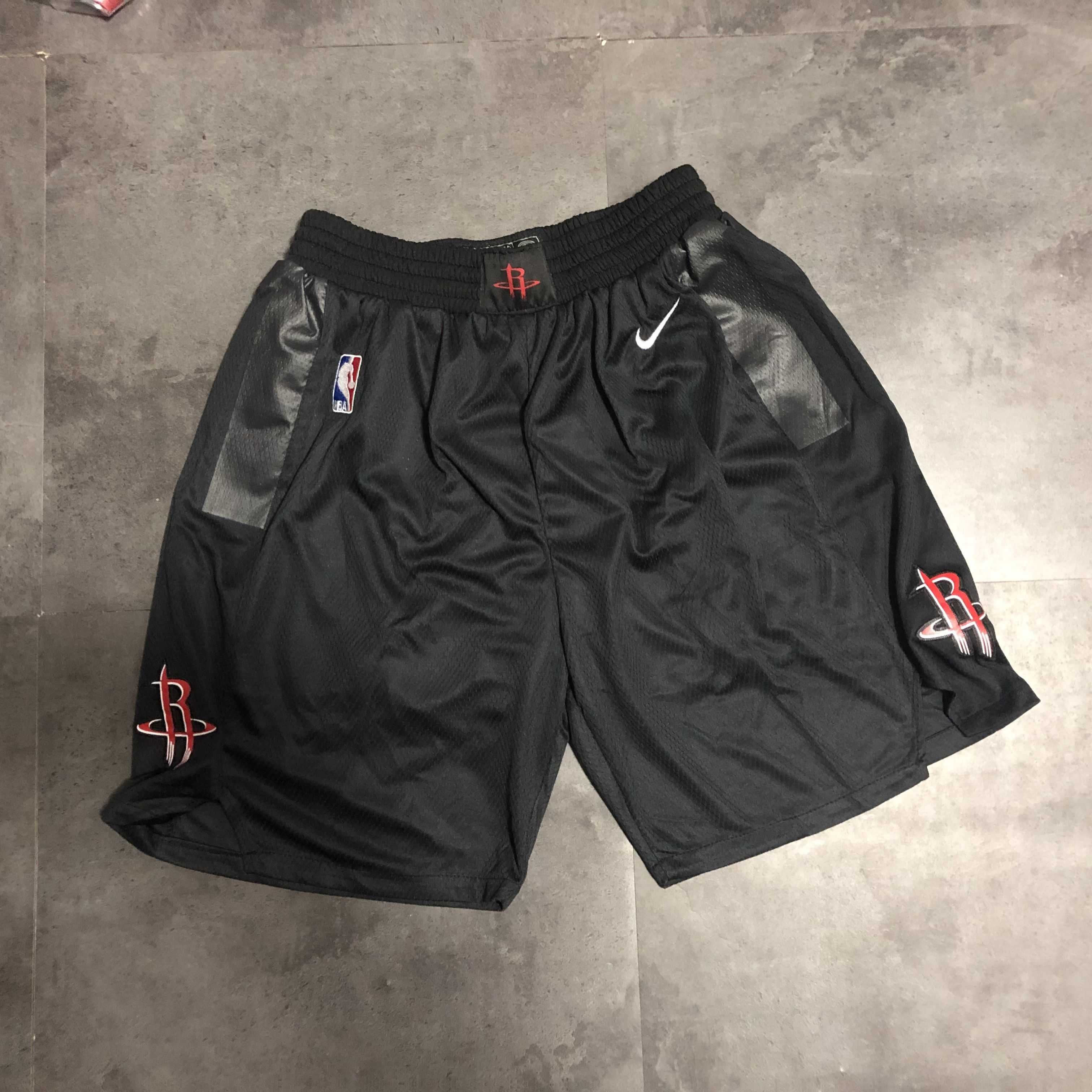 Men NBA Houston Rockets Black Nike Shorts 0416